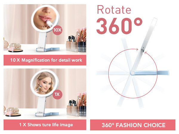 magnifying mirror with light