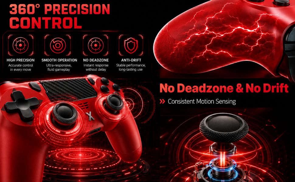 360° Joystick on the PS4 Red Controller