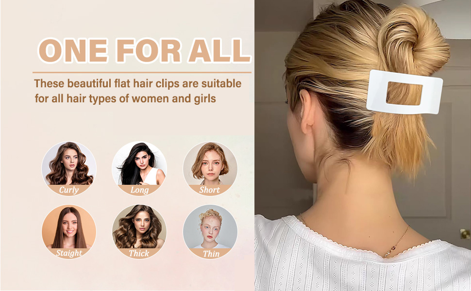 Flat hair clips for women