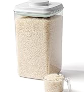 Tourdeus 4L Rice Holder with Measuring Cup, Airtight Pop Top Rice Storage Container 6.06 lbs(2.75...