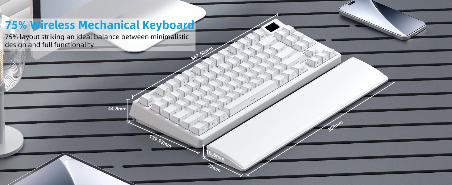75% Wireless Mechanical Keyboard RGB Custom Creamy Keyboard gaming