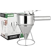 MyLifeUNIT Pancake Batter Dispenser, Stainless Steel Funnel Cake Dispenser with Stand