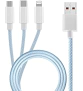 UCEC 3 in 1 Multi USB Charging Cable 4FT, USB to Multiple Connectors with Phone 17/16/15, Nylon F...