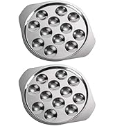 Operitacx Dishwasher Safe Snail Plate Set 2 Stainless Steel Escargot Plates Kitchen Gadget