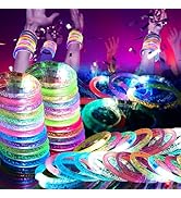 OLUPP 48 Pack LED Light Up Bracelets, Glow in the Dark Party Supplies, 6 Color Glow Sticks Bracel...
