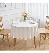 FINDYOU Ivory 6 Pack Round 60 Inch Tablecloth, Premium Polyester Table Cloth Washable Table Cover...