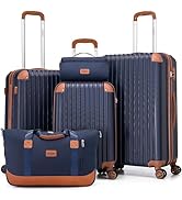 Cosbarn Luggage Sets 5 Piece Suitcases with Wheels, Suitcase Set ABS Hard Case Luggage with TSA L...