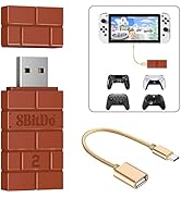 AKNES 8BitDo USB Wireless Controller Adapter 2 Converter Dongle for Switch/Switch OLED,Windows,Ra...