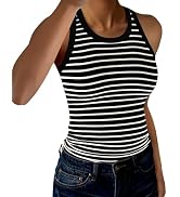 GKBK Womens Tank Tops High Neck Sleeveless Ribbed Tank Casual Basic Thick Strap Slim Fitted Racer...