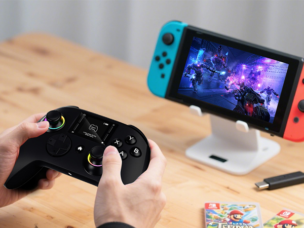 A person playing a game on Switch using a Controller Wireless