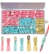 112pcs Heat Shrink Spade Connectors Kit, Waterproof Spade connectors Heat Shrink, Marine Grade He...