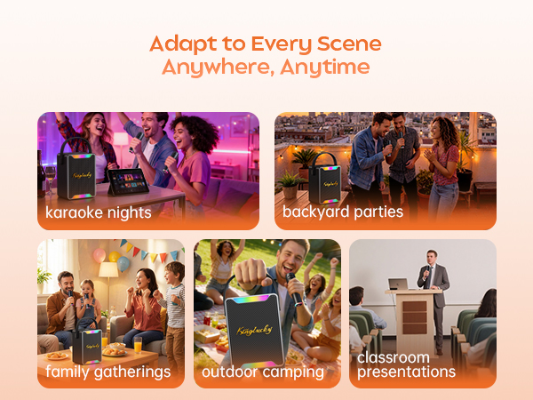 Karaoke Machine for Kids and Adults, Portable Karaoke Machine with 2 Wireless Microphones