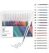 Grabie Glitter Gel Pens, 18 Colors Glitter Pens for Adult Coloring Books, Journaling, Drawing, Sc...