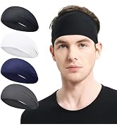 MARKEEP Running Headbands for Men(4 or 6 Pack, Mens Stretchy Headband for Football,Cycling,Basket...