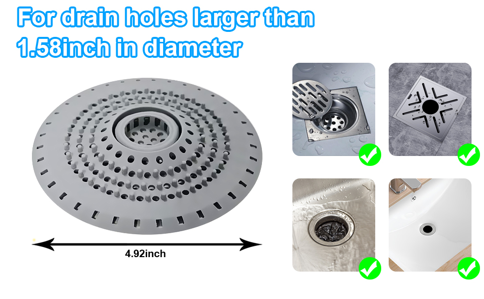 Silicone Tub Hair Catcher Drain Protector Strainer