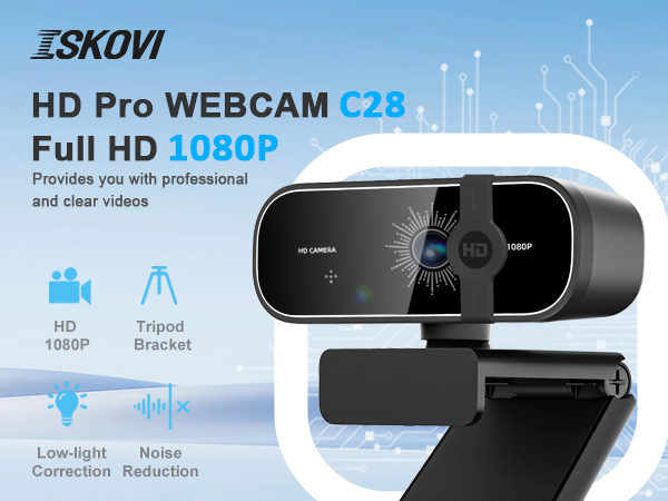 full hd 1080P hd pro webcam tripod low-light correction noise reduction
