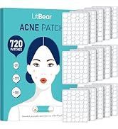 LitBear Pimple Patch Bulk, 720 Patches 3 Size Acne Patches for Face, Hydrocolloid Spot Stickers f...