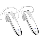New bee [2 Pack] Bluetooth Earpiece V5.0 Wireless Handsfree Headset 24 Hrs Driving 60 Days Standb...