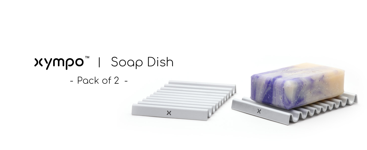 aluminum soap dish set of 2 with wave drainage design, rust-resistant, and modern minimalist style.