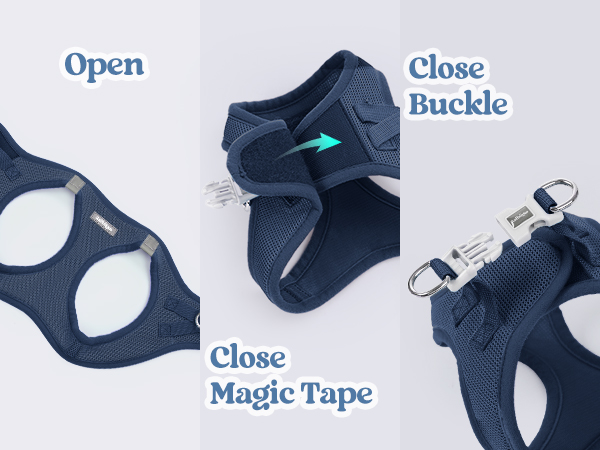 step in small dog harness for easy to put on and remove