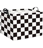HIYAGON Rectangular Car Basket for Boys Checkered Basket Kids Baby Storage Bin Toy Organizer Box ...