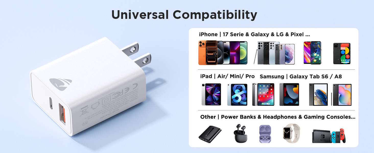 The usb c block is widely compatible with most devices