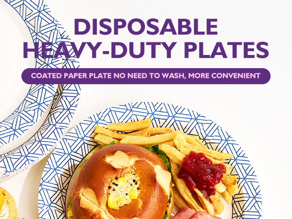PACKINNO 8.5 inch paper plates disposable