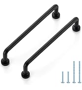 JOY DECOR Cabinet Pulls – 5 Inch Hole Center, Matte Black, 10 Pack, Zinc Alloy Cabinet Handles fo...