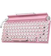 Acogedor Retro Typewriter Keyboard, Vintage Keyboard with Blue Switches, Multi Device Gaming Mech...