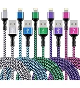iPhone Charger [5Pack/6ft], Long Braided Lightning Cables, Fast Charging Power Adapter Cargador C...