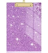 Rimilak Acrylic Clipboards, Glitter Clipboard with Low Profile Gold Clip, Designed for Classroom ...