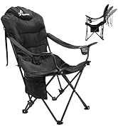 Sportneer Folding Camping Chair: 3 Adjustable Angle Camping Chair with Backrest Headrest &amp; Carry ...