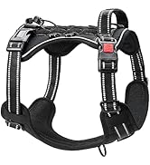 PHOEPET No Pull Tactical Dog Harness,Service Dog Vest with Molle &amp; Loop Panels,Easy Control with ...