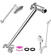 Rain Shower Head Extension 12 Inch Adjustable Rain Shower Head Extension Arm Stainless Steel Show...