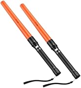 UltraFire 2 Pack Traffic Wands, 19 Inch Traffic Light with 3 Modes, Safety Wand Flashlight for Tr...