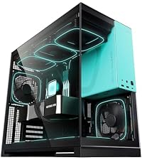 Geometric Future M5 Tempered Glass Mid Tower, E-ATX/ATX Gaming Case, 1.2mm Steel, Type C, Toolless P...