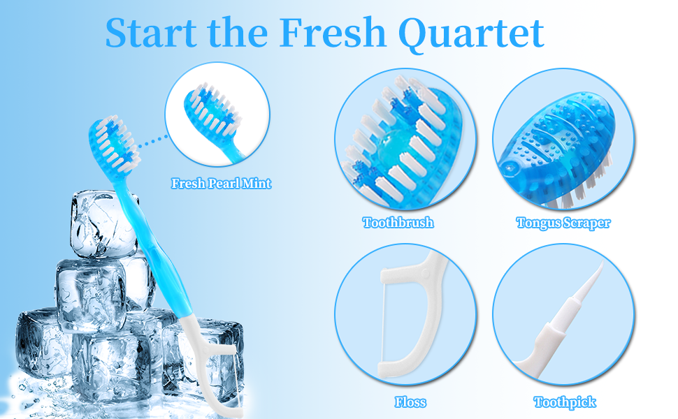 Five-in-one, portable travel mini toothbrush.