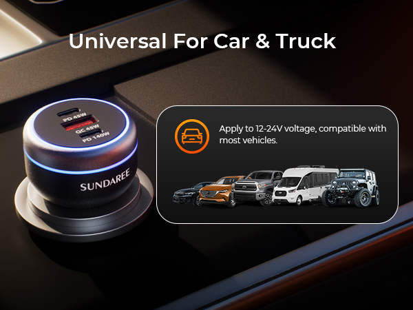 Apply to 12-24V voltage, compatible with most vehicles.