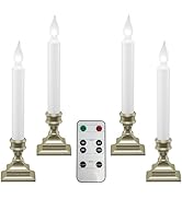 612 Vermont LED Battery Operated Window Candles with Timer, Remote Control, Bright Hot Spot, Flic...