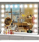 Gvnkvn 32" x 24" Vanity Mirror with Makeup Lights, Large Hollywood Light up Mirrors w/ 18 LED Bul...