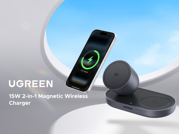 UGREEN 15W 2-in-1 Magnetic WirelessCharger