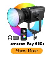 amaran Ray 660c RGB LED Video Light 660W APP/DMX Control, 1,800-20,000K 38,500Lux/1m COB Continuo...