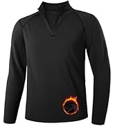 Runhit Men's Quarter Zip Fleece Pullover Thermal Running Shirts Lightweight Sweatshirt Long Sleev...
