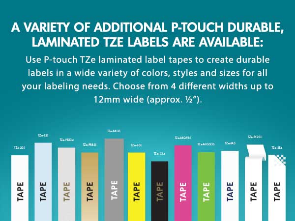 Graphic of compatible label tapes