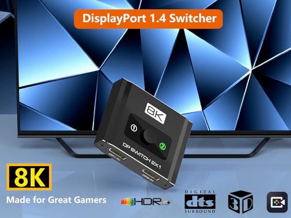 display port switch 2 in 1 out