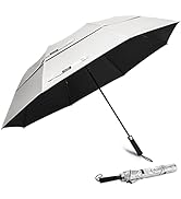 G4Free 62 Inch Portable UV Protection Large Golf Umbrella Automatic Open Double Canopy Big Sun Um...
