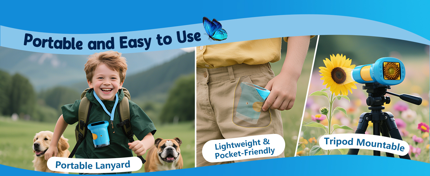 portable &amp;amp; easy to use include neck strap and very lightweight can take it everywhere