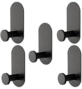 TocTen Adhesive Hook - 5 Pack Heavy Duty Sticky Towel/Robe Hook, Waterproof Stainless Steel Showe...
