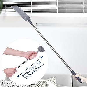 Retractable Gap Dust Cleaner Cleaning Tools with 2 Microfiber Dusting Cloths Long Handle Washable