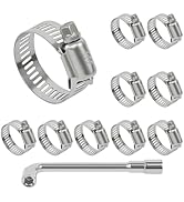 LeMotech 10 Pack Hose Clamp Stainless Steel Adjustable 3/4